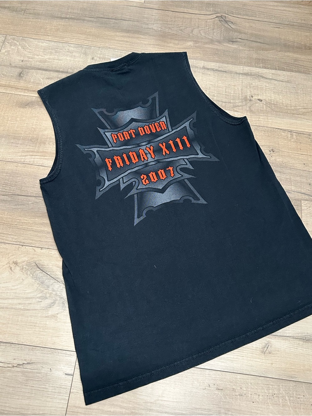 Port Dover Friday 13th 2007 Vintage Black Sleeveless Shirt